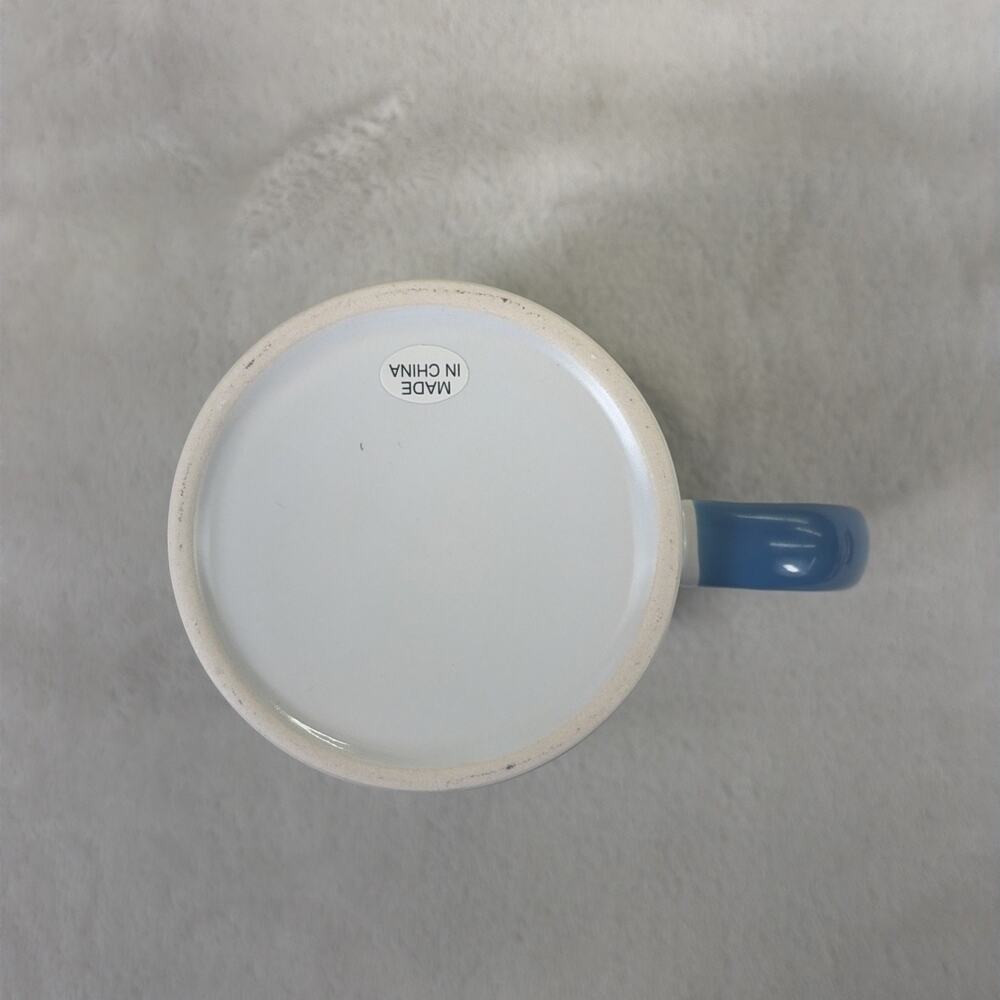 Personalized "M" Matt Coffee Mug Ceramic Cup 11oz Blue Interior Blk Letters - Picture 11 of 11